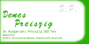 denes preiszig business card